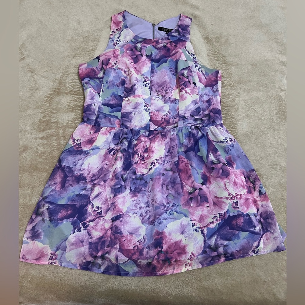 Floral Mini Dress in Purple and Pink